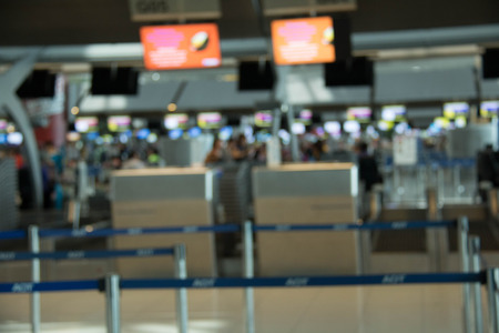desk Check-in counters at Bangkok's new airportのeditorial素材