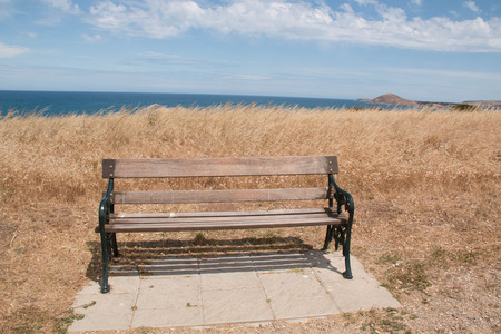 Panoramic view of chair seaside in South Australiaの写真素材