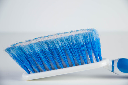 Cleaning concept.Garbage bin, dustpan or scoop and brushの写真素材