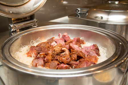 Chopped German Pork Hocks (Schweine Haxe) on dishの写真素材