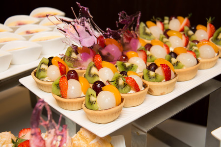 Fresh mixed fruit tart ready for dessert