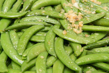 Close up of stir fried  vegetables  snow peasの写真素材