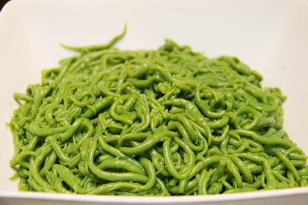 A photo of Thai dessert,Lod Chong  Pandan Flavored Rice Flour.の写真素材