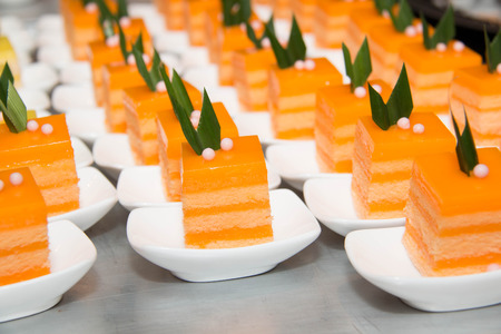 A Collection of delicious orang mini dessertの写真素材