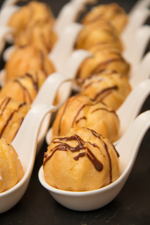 Delicious homemade eclairs with a chocolate ganache