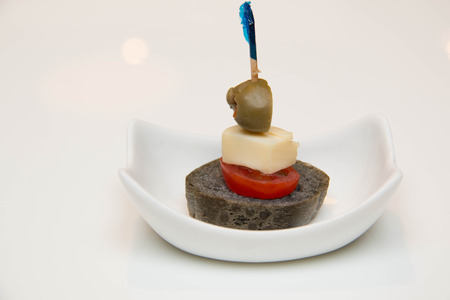 A canapes  with  food ingredients served for appetizerの写真素材
