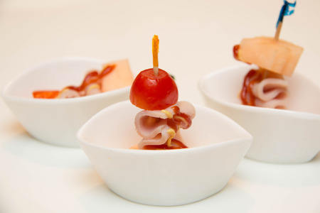 A canapes  with  food ingredients served for appetizerの写真素材