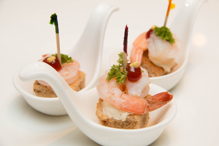 A canapes  with  food ingredients served for appetizerの写真素材