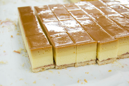 A mini  caramel custard chiffon cake homemadeの写真素材