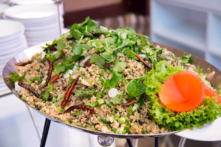 A Spicy meat salad is Thai salad foodの写真素材