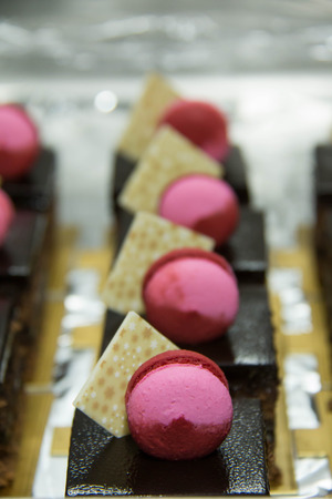 brownie chocolate cake top macaroon  background delicious;