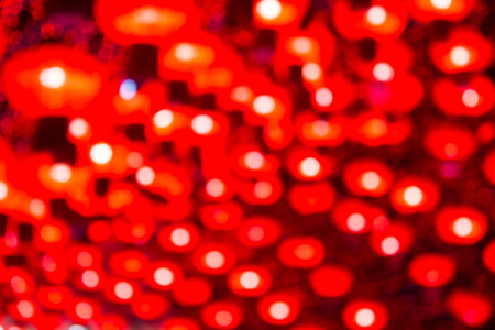 Photo light blur on the red backgroundの写真素材