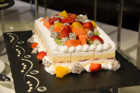 A Colorful fruit cake  background is texture