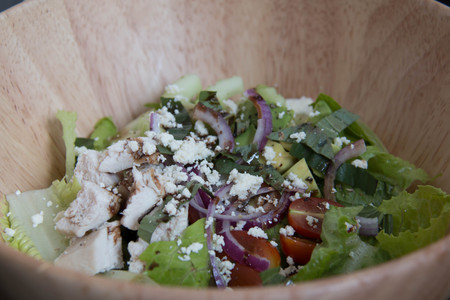 A Organic mixed salad greens in a  bowl.の写真素材