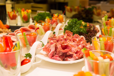 A Very tasty sliced salami in restaurant