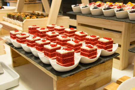 Mini cake delicious on white cup delicious dessertの写真素材