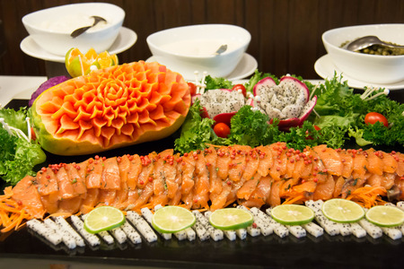 delicious salmon pickled slice gourmet sliced cuisineの写真素材