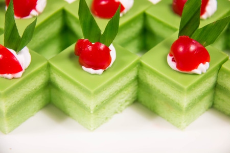 A Special delicious of mini Pandan Cakeの写真素材