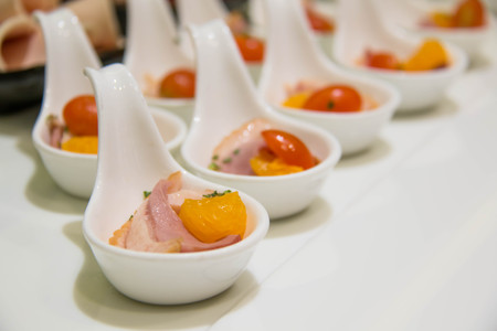 A Appetizers thai served on white cup food cocktailの写真素材