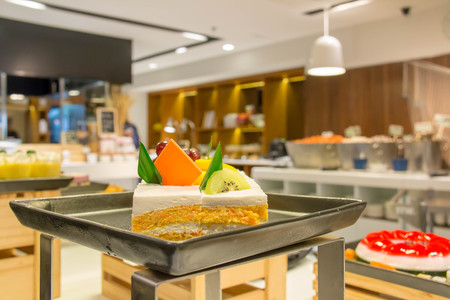 A delicious dessert cake for tea and coffeeの写真素材