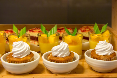 A dessert bakery in restaurant for lunch and dinnerの写真素材