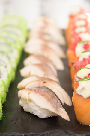 A delicious maki sushi roll Japanese foodの写真素材