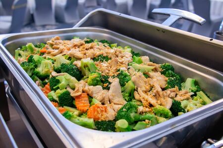 A hotel restaurant food catering service buffet banquet for weddingの写真素材