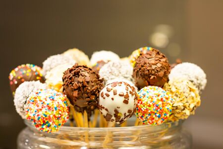 A chocolate pop cake in glass dish