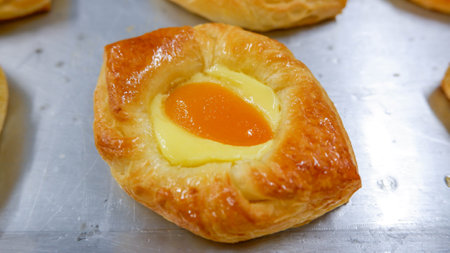 A peach danish pastry dessert background