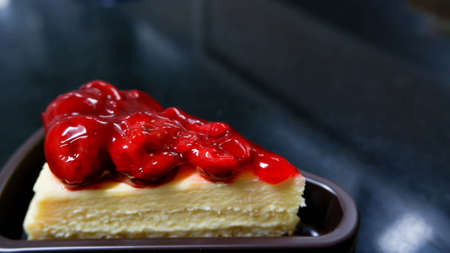 A cherry cheese cake top fillingの写真素材