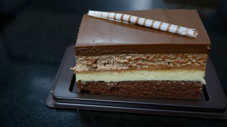 A chocolate cheese cake dessertの写真素材