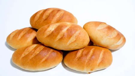 A bread roll on White backgroundの写真素材