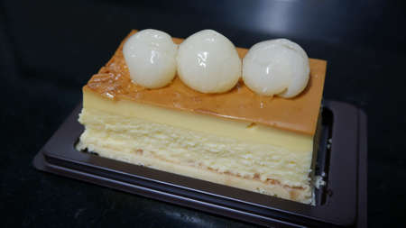 A milk ball dessert top cocoa powderの写真素材