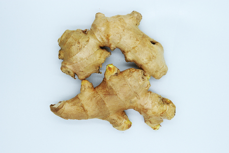 Fresh ginger isolated on white background.の写真素材