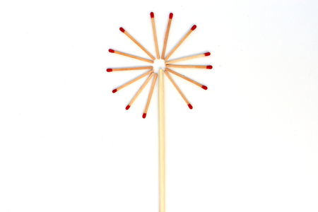 Matchstick  out of matchbox isolated on white background High resolution image gallery.の写真素材