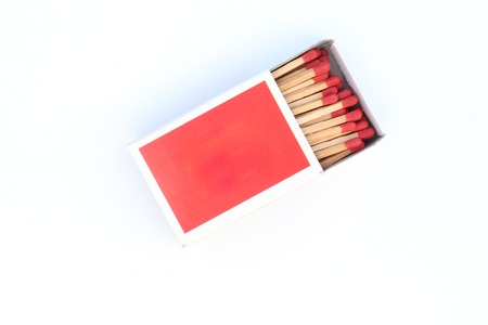 matches, opened matchbox, matchstick isolated on white background High resolution image gallery.の写真素材