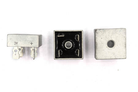 Diode bridge ,This Bridge Rectifier diode use for Power Supply. isolated on white background. High...