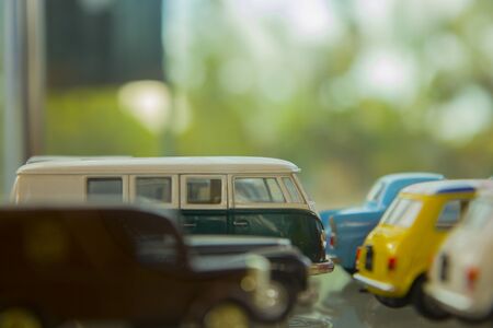 Hobby collection of obsolete die-cast automobile modelsの写真素材