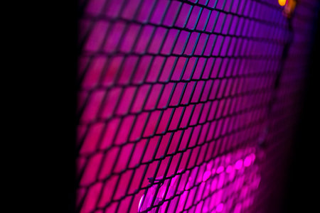 Night club interior lights, glowing lines, abstract fluorescent background.の写真素材
