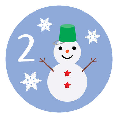 Season illustration icon of snowman on February for the calendar.のイラスト素材