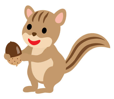 A pretty squirrel with an acornのイラスト素材