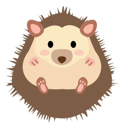 A cute dark brown hedgehogのイラスト素材