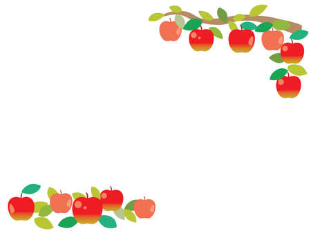 A corner frame of applesのイラスト素材