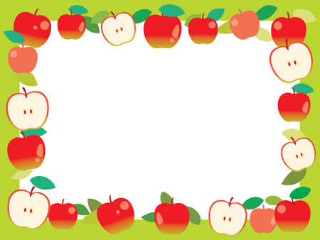 An illustration of apple frameのイラスト素材