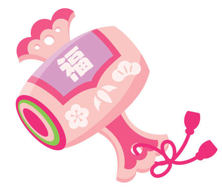 Illustration of mallet of luck with Japanese letter. Translation: "Fortune"のイラスト素材
