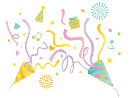 An illustration of two party crackersのイラスト素材