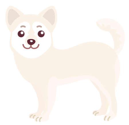 Illustration of the white dogのイラスト素材