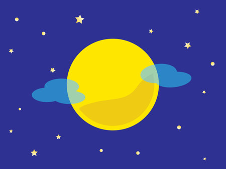 Illustration of the moonlit nightのイラスト素材