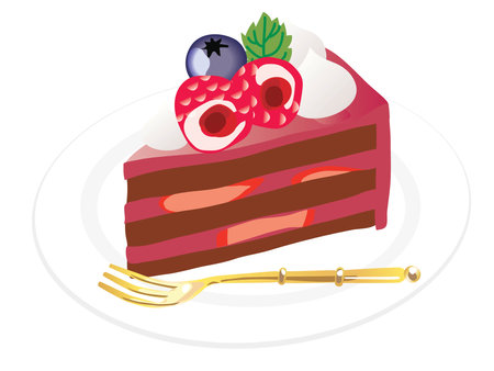 Red shortcake of the raspberryのイラスト素材