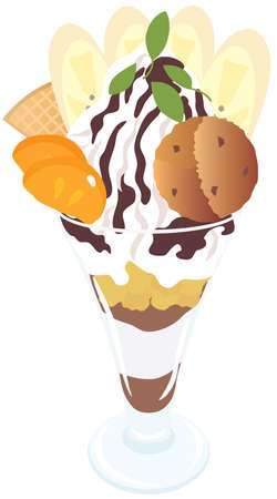 An Illustration of chocolate parfaitのイラスト素材